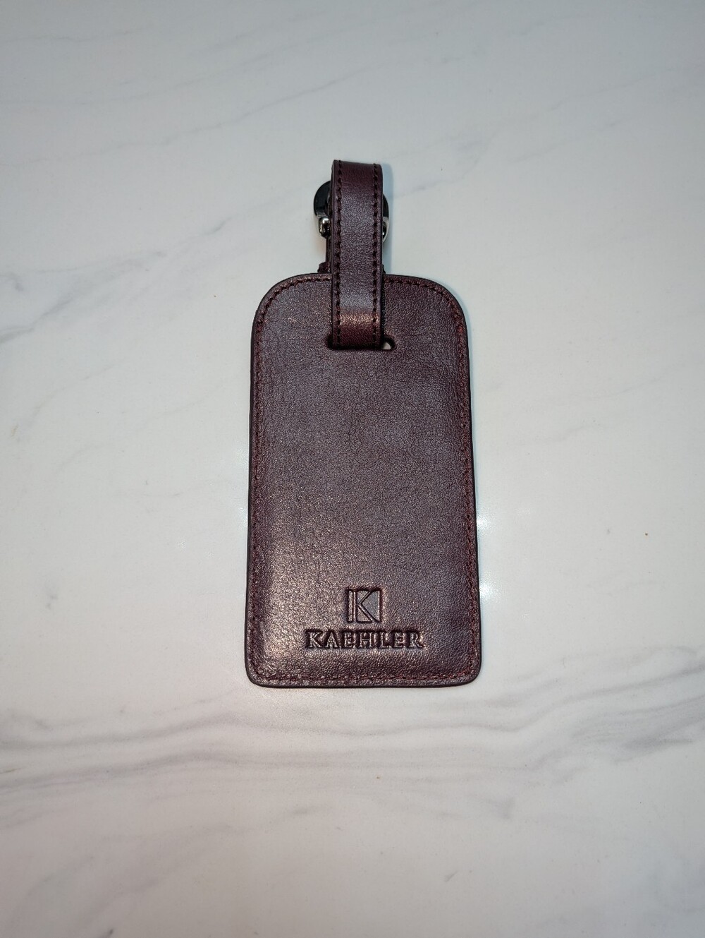 Kaehler Genuine Leather Luggage Tag - Burgundy Red Wine Color New